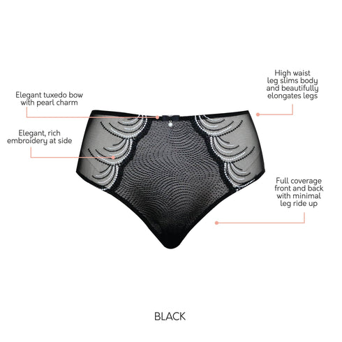 PARFAIT Pearl P6093 Full Coverage High Waisted French Cut - Black