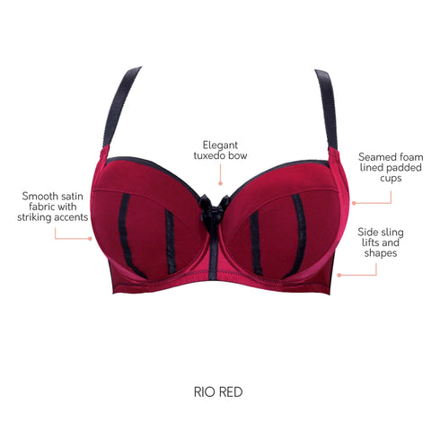 PARFAIT Charlotte 6901 Women's Full Busted and Full Figured Sexy Padded Bra - Rio Red