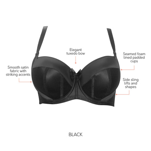 PARFAIT Charlotte 6901 Women's Full Busted and Full Figured Sexy Padded Bra - Black