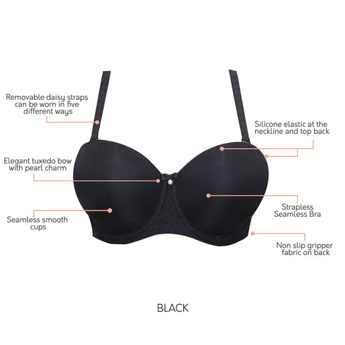 PARFAIT Elise P60915 Full Busted Strapless Bra - Black