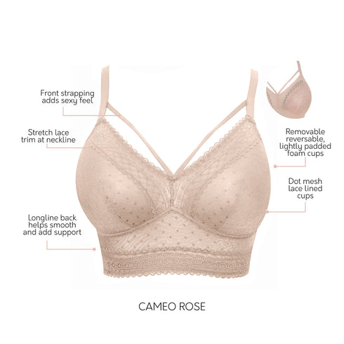 PARFAIT Mia Dot P6011 Women's Full Busted Lightly Padded Wire Free Bra - Cameo Rose