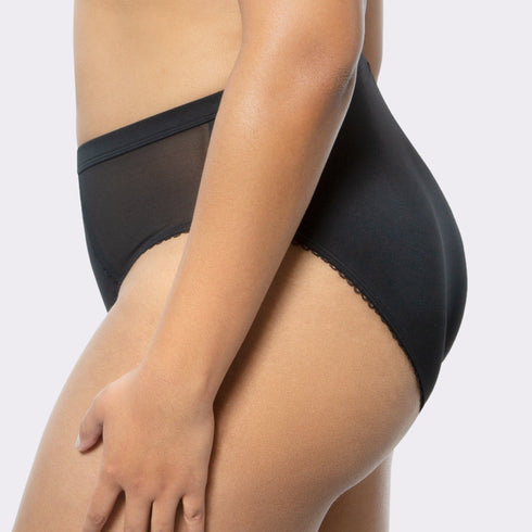 PARFAIT Micro Dressy PP306 French Cut High Waisted Sexy Sheer Panties (2 Pack) - Black