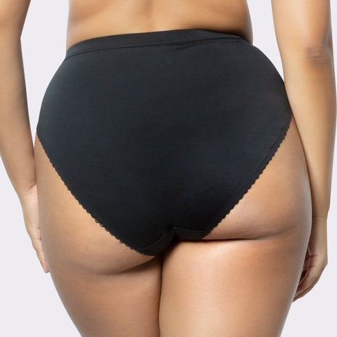 PARFAIT Micro Dressy PP306 French Cut High Waisted Sexy Sheer Panties (2 Pack) - Black