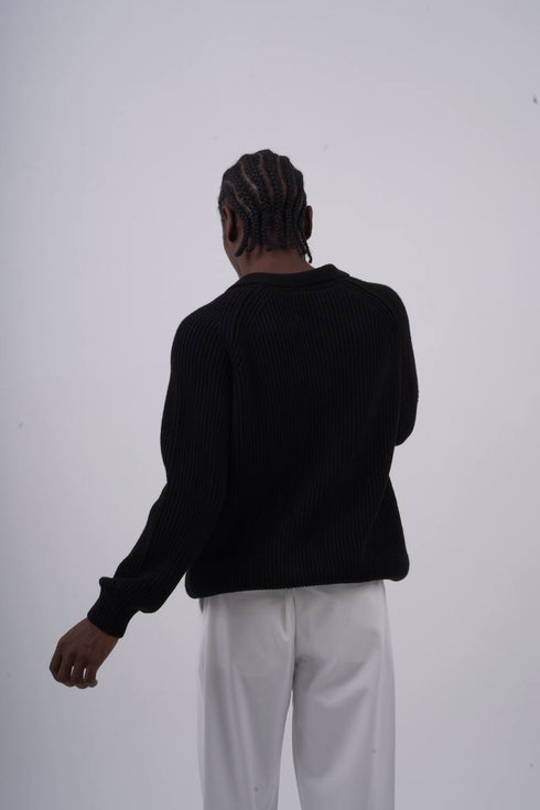 Ribbed Knit Half-Zip Sweater