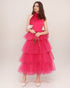Ruffle Layered tulle Hem Haltered A-line tutu French style long prom dress