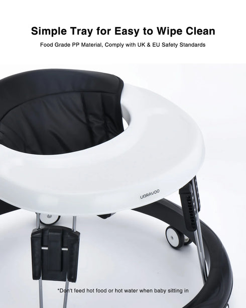 Foldable Baby Walker with Adjustable Height and Smooth Silent Wheels