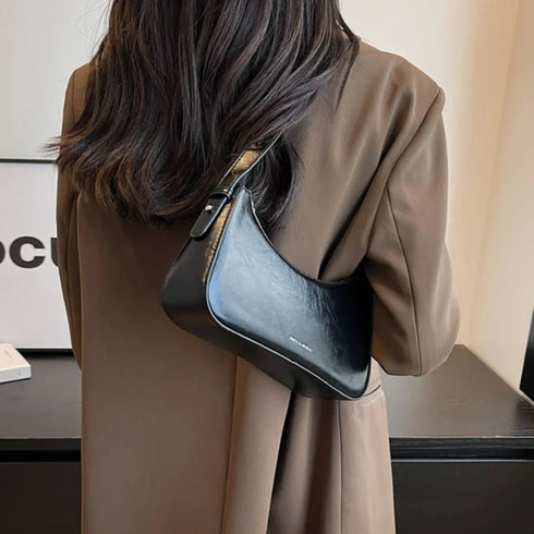 Small Cute Underarm Shoulder Bags for Women 2025 Trend Design Leather Handbags and Purses Y2K Silver Red Hand Bag Women Bag