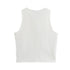 TRAF Women’s White Knit Button-Up Crop Tank Top – Sleeveless Summer Streetwear Camisole with Slight Stretch – Solid Color Short Vest for High Street Fashion in 2024