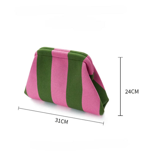 Summer Beach Clutch Bag for Women Woven Crochet Handbags Purses Knitting Dumpling Clutch Ruched Cute Cloud Casual Colorblock Bag