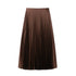 Women's Ruffle Pleated Midi Skirt - Elegant Brown Cylinder Pleat Mid-Waist High Street Fashion for All Seasons (2025 Edition)