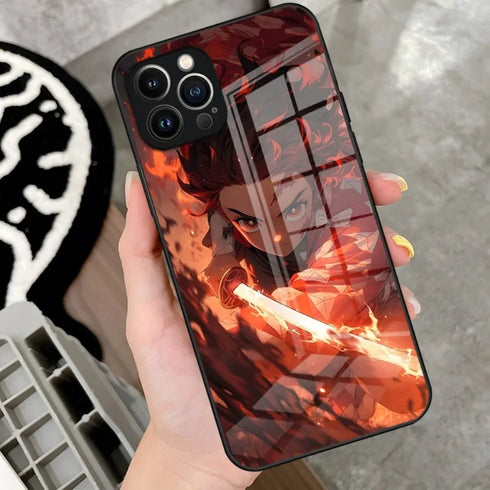 Anime Demon Slayer Phone Case For IPhone- Glass Design Cove