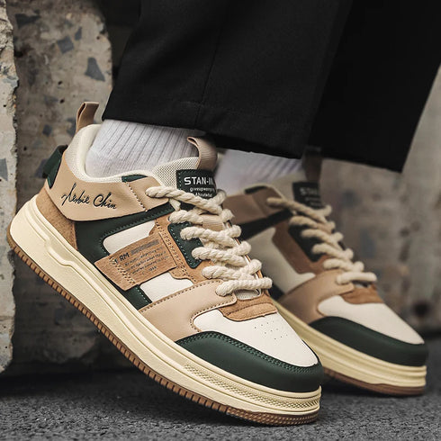 Leather Breathable sneakers for Men-Non Slip Outdoor Trainers