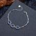 925 Sterling Silver Blue Zircon Bracelet – Luxury Oval Egg-Shaped Design for Wome