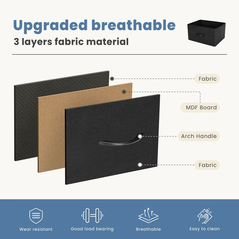 JHK 7 Drawer Fabric Organizer - Storage Chest for Bedroom - Display Cabinet Furniture