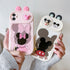 3D Ears Cartoon Sliding Camera Case | Stitch, Mickey, Minnie, Winnie Bear Design for iPhone 11-16 Pro Max, XR, XS, and More
