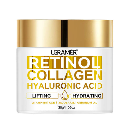 Retinol Anti-Aging Face Cream – Moisturizing, Wrinkle-Reducing, Skin Tightening Cream with Collagen and Hyaluronic Acid – 30g/60g