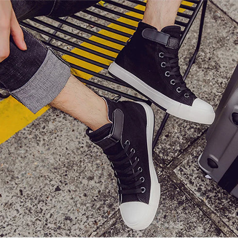 High Top Canvas for Men-Fashion Breathable Sneakers-Casual Men's Shoe