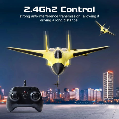 SU35 RC Plane with LED Lights - 2.4G Remote Control Glider - Foam Aircraft Model for Children