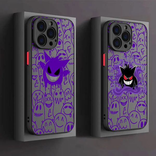 Luxury Pokemon Gengar Bumper Phone Case for iPhone SE, 7 to 15 Pro Max
