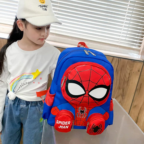 Disney Spiderman 3D Backpack – Superhero School Bag for Kids in Kindergarten and Travel
