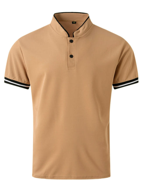 New Men's Short-Sleeved Polo Shirt-Summer Stand Collar T Shirt
