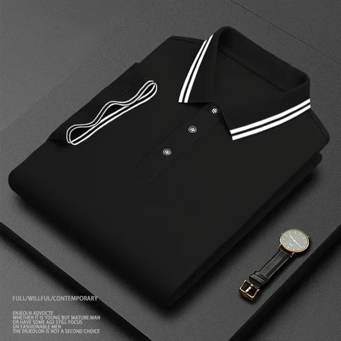 Men's High-End Pure Cotton Polo Shirt with Embroidery – Smart Casual Spring/Summer Fashion