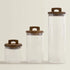 650/1100/1800ml Glass Food Storage Jar with Wooden Lid – Canister for Coffee, Tea, Grains & Snacks