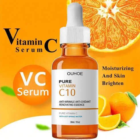 Whitening Vitamin C Face Serum 10ml – Anti-Dark Spot Brightening Oil-Based Essence for Smooth and Radiant Skin