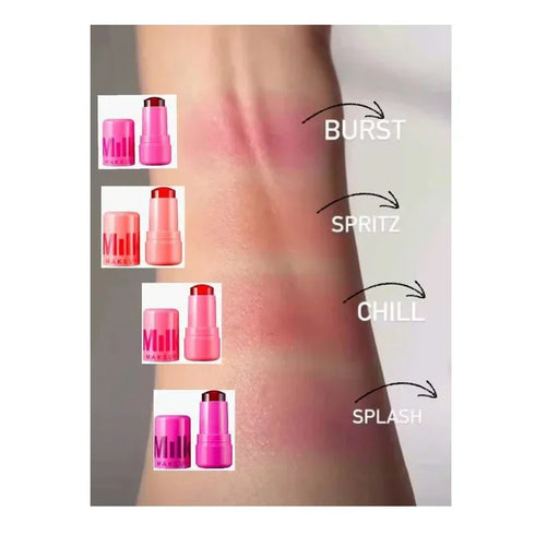 Milk Makeup Blush Stick - Multi-Use Cooling Water Jelly Tint for Cheeks and Lips - Long-Lasting, Hydrating, Watercolor Matte Finish - 4-Color Liquid Powder Blusher