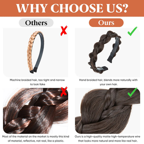 SARLA Synthetic Butterfly Braided Headband Hair Belt Plaited Hairband Bohemian Style Women Hairstyle Hairpieces