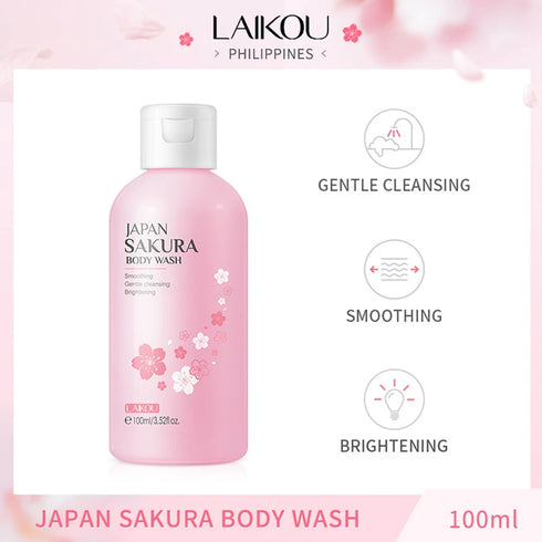 LAIKOU Sakura Body Wash Shower Gels 100ml  Gentle Cleansing Moisturizing- Body Care