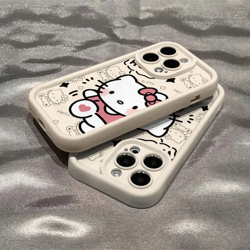 Hello Kitty Phone Case For Iphone-Silicone Anti Fall Phone Cover
