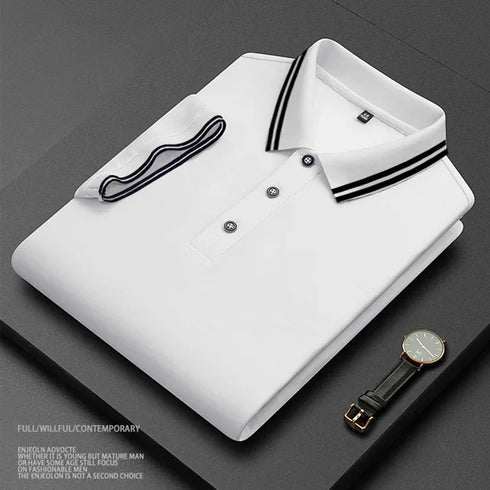 Men's High-End Pure Cotton Polo Shirt with Embroidery – Smart Casual Spring/Summer Fashion