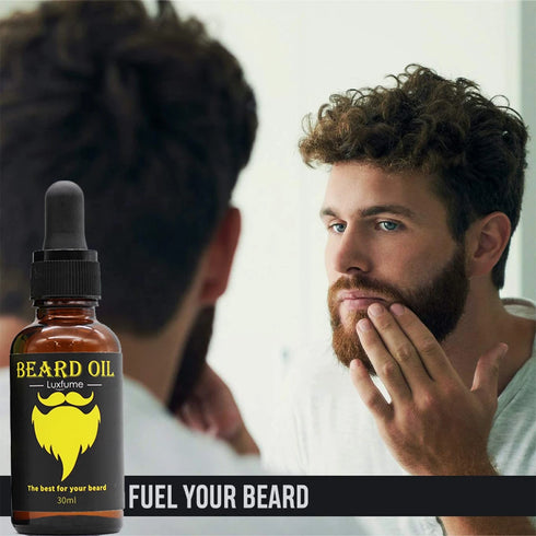 Men Beard Growth Kit for Facial Hair Growth Beard Nourishing Growth Essential Oil Beard Derma Roller to Help You Grow a Beard