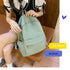 2024 Women’s Simple Solid Color Backpack – Waterproof Nylon School Bag