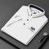 Men’s Casual Embroidered Polo Shirt – Short Sleeve, Anti-Pilling Polyester, Buttoned Design