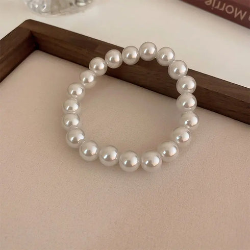 Elegant Simulated Pearl Beaded Bracelet for Women – Adjustable, Classic Style, Perfect for Any Occasion