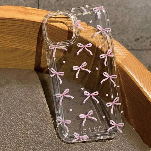 Elegant Pink Heart Bow Case – Stylish, Lightweight, and Shockproof Protection for iPhone
