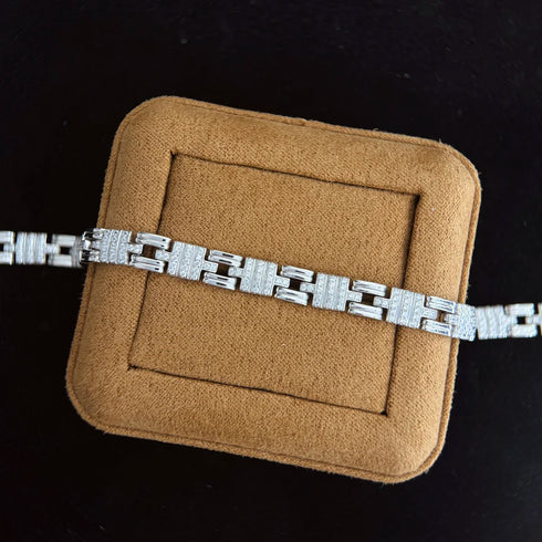 925 Sterling Silver Chain Bracelet for Women – AAA Cubic Zirconia Plant Design, Romantic Jewelry