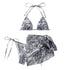 Ink Painting Bikini Set for Women-Three Piece Swimsuit