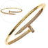 Trendy Copper with Zirconium Plant Design Bangle Bracelet for Women – Gold Plated, Simple & Elegant Jewelry