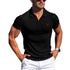 New Men's Elastic Polo Shirt-Summer Turn Down Collar Top