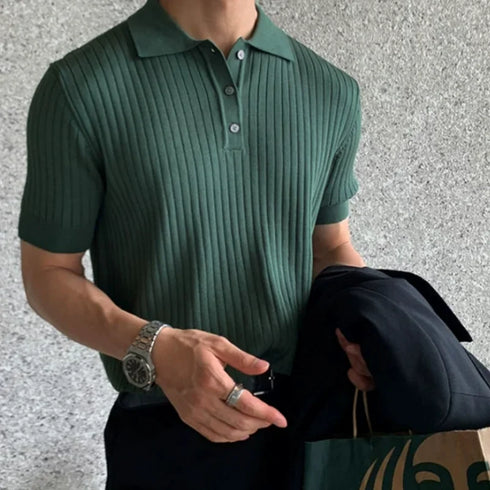 2024 Short Sleeve Polo Shirt for Men-New Summer Solid Loose Top