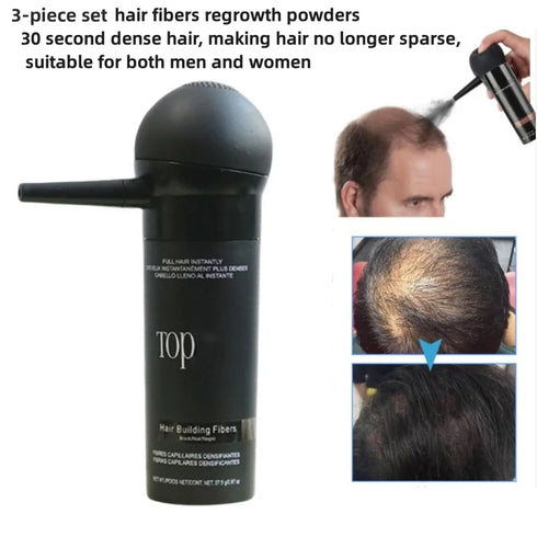 Hair fiber 3pc kit Hair Building Fiber Keratin Styling Powder Loss Bald Fibre Pack Building Hairline Optimizer Dense Hair Growth