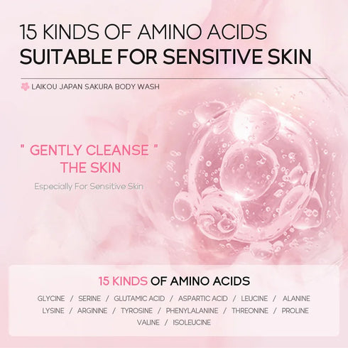 100ml LAIKOU Japan Sakura Shower Gel: Moisturizing, Whitening, Elegant Fragrance - Skin Care