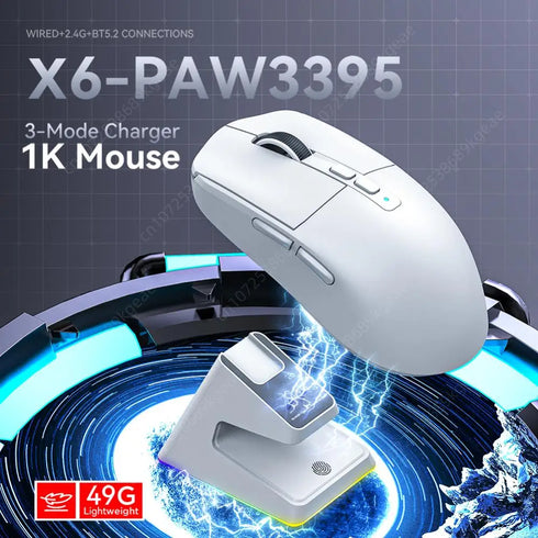 Attack Shark X6 2.4G Optical Mouse-Wireless 26000DPI PAW3395 Gaming Mouse