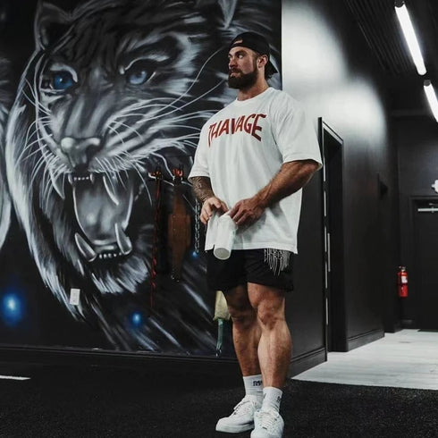 Fitness Thavage Sports T-Shirt Men's Running Body building Workout