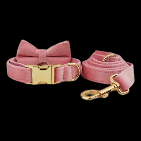Customizable Dog Collar - Harness & Leash Set with Detachable Bow Tie for Dogs