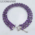 Elegant Natural Amethyst Bracelet – 3x5mm Stones, 925 Sterling Silver, Perfect Wedding Gift