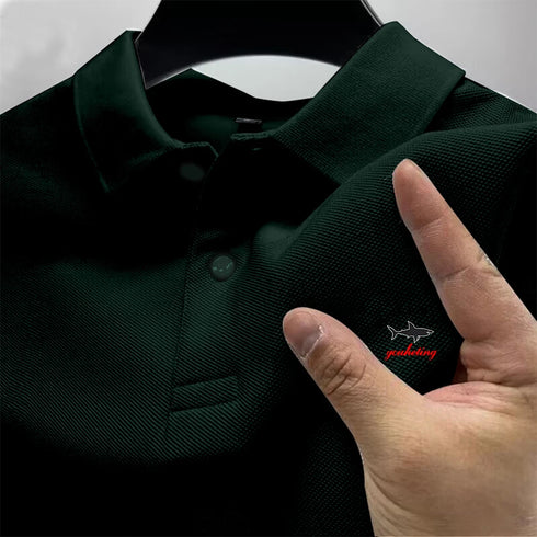 High Quality Men's CasualMen’s Smart Casual Knit Polo Shirt – Lightweight Polyester, Short Sleeve, Summer WearT-shirt, Men's Shirt, Revers Manches and Courtesy, Polo T-shirt, Inpris Top, Fashion, 2025